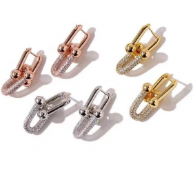 2020 Tiffany Hardwear 18K  Rose Gold Platinum Gold  Diamond Earrings